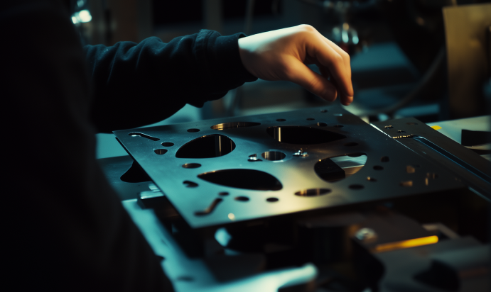 Hand bedient Präzisionsmaschine in Metallbearbeitungswerkstatt